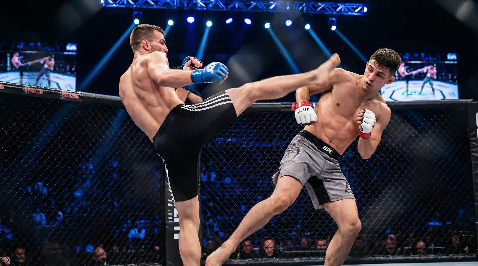 必撸大赛 羽量级选手闪电踢击精彩瞬间