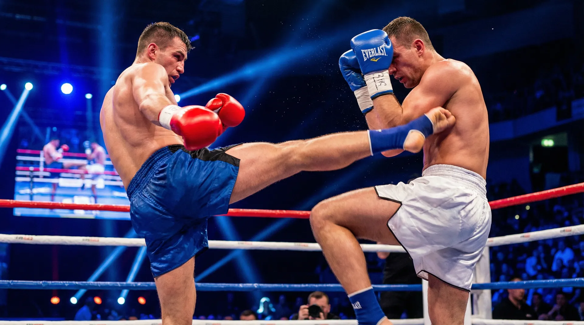 必撸大赛 羽量级比赛高速踢击对攻